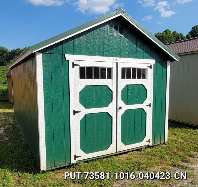 10×16 Utility Shed – Evergreen #14D
